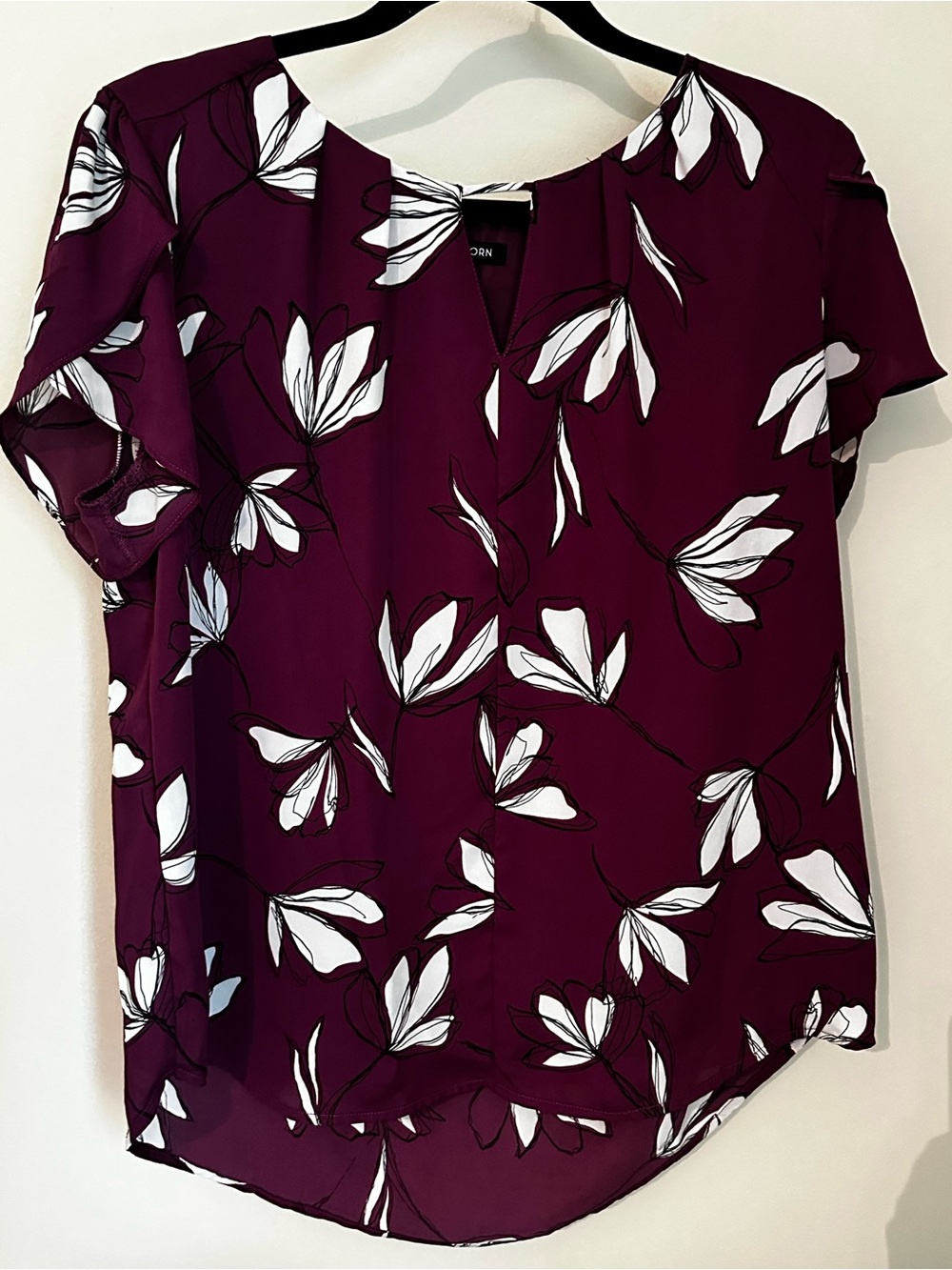 Hawthorn Floral Split-Neck Blouse